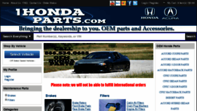 What 1hondaparts.com website looked like in 2016 (7 years ago)