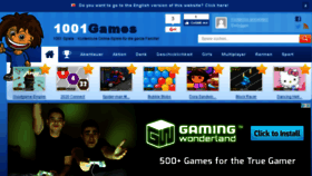 What 1001games.de website looked like in 2016 (7 years ago)
