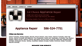 What 1choiceappliancerepair.com website looked like in 2016 (7 years ago)