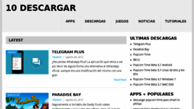 What 10descargar.com website looked like in 2016 (7 years ago)