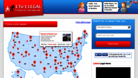 What 1to1legal.com website looked like in 2017 (6 years ago)