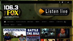 What 1063thefox.com website looked like in 2018 (5 years ago)