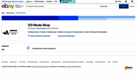 What 123modeshop.de website looked like in 2019 (5 years ago)