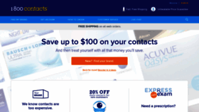 What 1800contacts.com website looked like in 2019 (5 years ago)