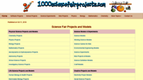 What 1000sciencefairprojects.com website looked like in 2019 (4 years ago)