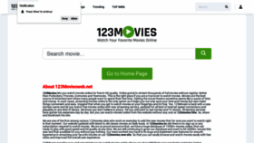 What 123moviesweb.net website looked like in 2020 (4 years ago)