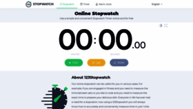 What 123stopwatch.com website looked like in 2020 (4 years ago)