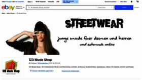 What 123modeshop.de website looked like in 2020 (3 years ago)