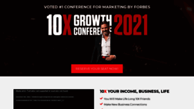 What 10xgrowthcon.com website looked like in 2020 (3 years ago)