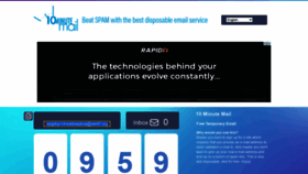 What 10minutemail.com website looked like in 2020 (3 years ago)