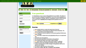 What 123guestbook.com website looked like in 2020 (3 years ago)