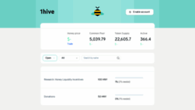 What 1hive.org website looked like in 2020 (3 years ago)