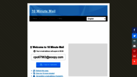 What 10minutemail.net website looked like in 2020 (3 years ago)