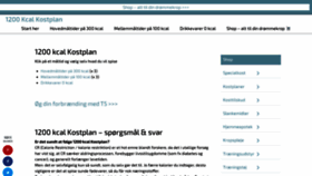 What 1200kcalkostplan.dk website looked like in 2020 (3 years ago)