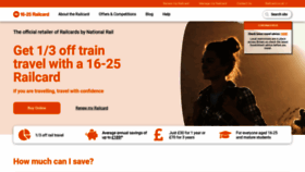 What 16-25railcard.co.uk website looked like in 2020 (3 years ago)