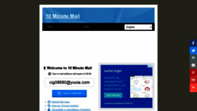What 10minutemail.org website looked like in 2021 (3 years ago)
