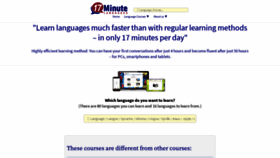 What 17-minute-languages.com website looked like in 2021 (3 years ago)