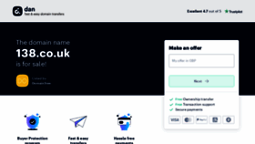What 138.co.uk website looked like in 2021 (2 years ago)