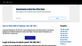 What 192-168-100-1.com website looked like in 2022 (2 years ago)