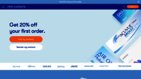 What 1800contacts.com website looked like in 2022 (1 year ago)