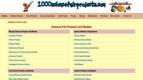 What 1000sciencefairprojects.com website looked like in 2022 (1 year ago)