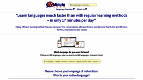 What 17-minute-languages.com website looked like in 2023 (1 year ago)