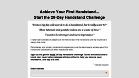 What 28dayhandstandchallenge.com website looked like in 2017 (6 years ago)