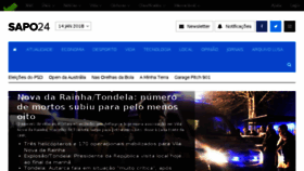 What 24.sapo.pt website looked like in 2018 (6 years ago)