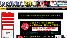 What 24print.co.za website looked like in 2018 (5 years ago)