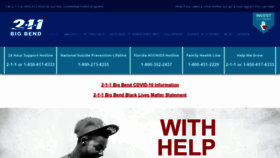 What 211bigbend.org website looked like in 2020 (3 years ago)