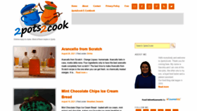 What 2pots2cook.com website looked like in 2021 (2 years ago)