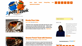 What 2pots2cook.com website looked like in 2022 (1 year ago)