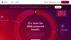 What 23andme.com website looked like in 2023 (1 year ago)