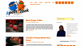 What 2pots2cook.com website looked like in 2023 (1 year ago)