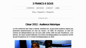 What 3francs6sous.com website looked like in 2013 (11 years ago)
