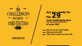 What 30challenges30days.com website looked like in 2018 (5 years ago)