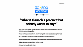 What 30x500.com website looked like in 2020 (5 years ago)