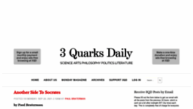 What 3quarksdaily.com website looked like in 2021 (2 years ago)