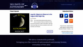 What 365daysofastronomy.org website looked like in 2022 (1 year ago)