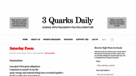 What 3quarksdaily.com website looked like in 2022 (1 year ago)