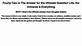 What 42istheanswer.net website looked like in 2012 (12 years ago)