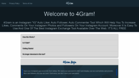 What 4gram.io website looked like in 2019 (4 years ago)