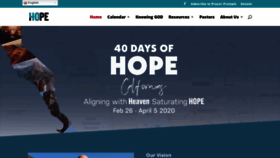What 40daysofhope.net website looked like in 2020 (4 years ago)