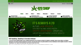 What 420shop.nl website looked like in 2020 (4 years ago)