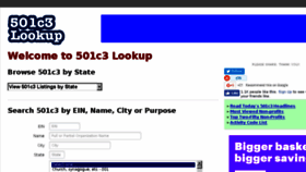 What 501c3lookup.org website looked like in 2017 (6 years ago)