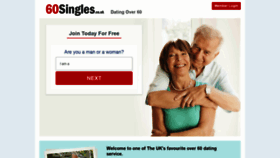 What 60singles.co.uk website looked like in 2021 (3 years ago)