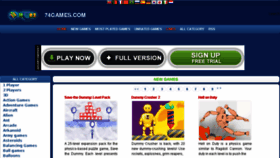 What 74games.com website looked like in 2015 (9 years ago)