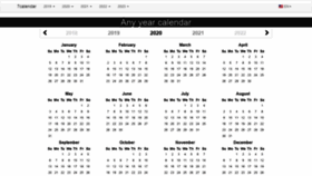 What 7calendar.com website looked like in 2020 (3 years ago)