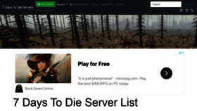 What 7daystodie-servers.com website looked like in 2020 (3 years ago)