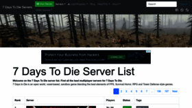 What 7daystodie-servers.com website looked like in 2022 (1 year ago)
